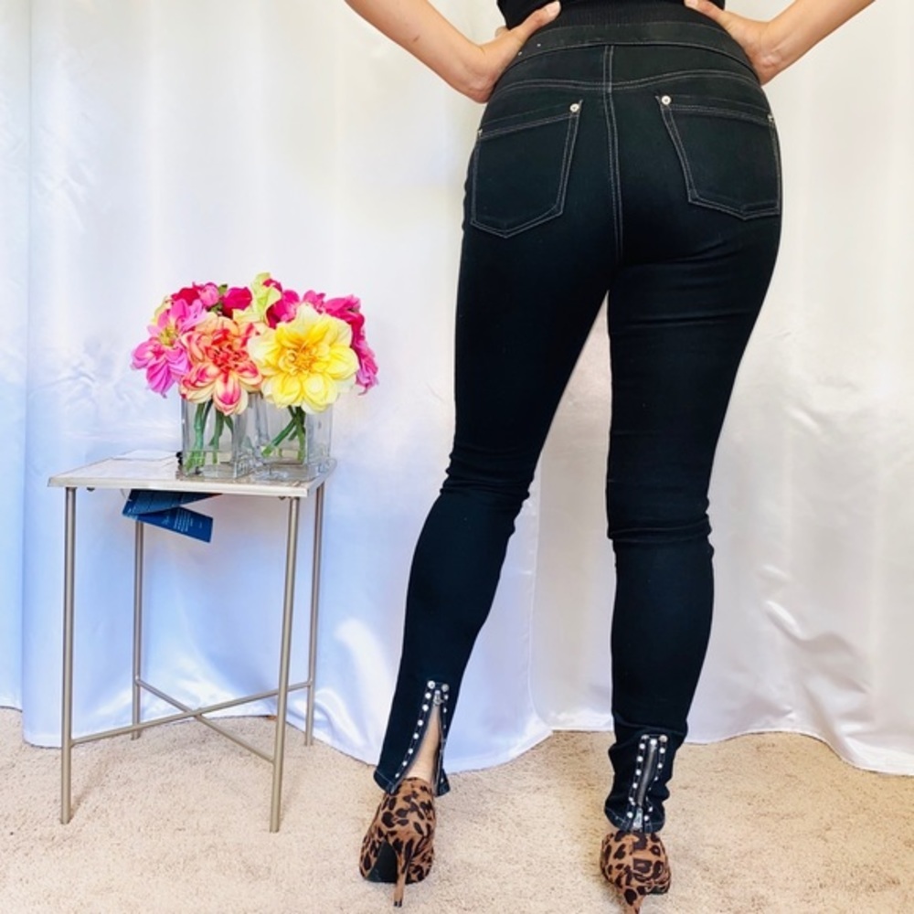 South Pole jeggings with rhinestone zippers